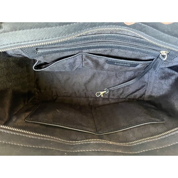 MICHAEL KORS Extra Large White Black Tote Bag Crossbody Saffiano Leather Selma - Picture 9 of 12